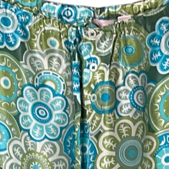 VICTORIA’S SECRET 100% Silk Blue Green Floral Print Cropped PJ / Lounge Pants L - Picture 8 of 12